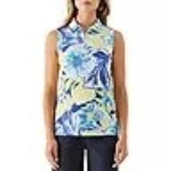 Rafaella$49 Women's Sleeveless Polo Shirt/top Lg NWT - Picture 2 of 10